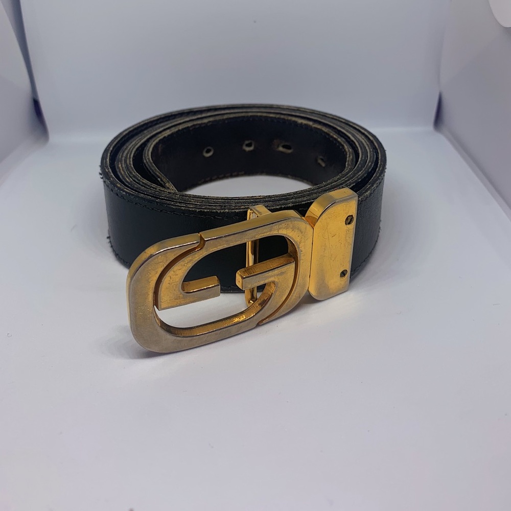 Authentic Gucci Black Leather Belt